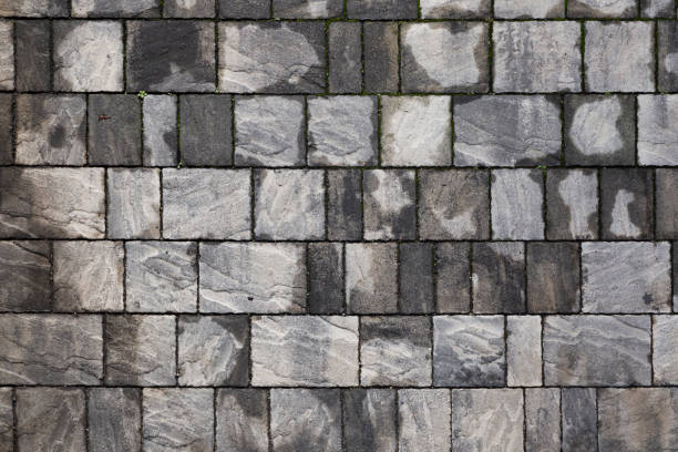 istock perpendicular view of a pavement of rectangular stone tiles of various sizes 1363171633
