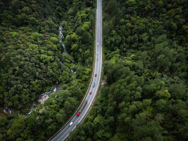 istock Cars cornering a highway 1363176216
