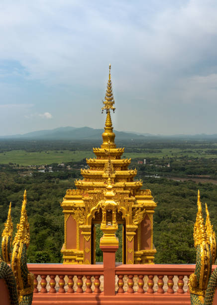istock Forest landscape under cloudy blue sky from gate of Wat Phra That Doi Phra Chan in Lampang. 1363177888