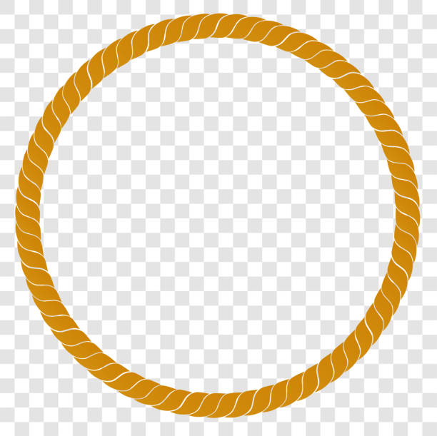 Vector Circle Frame from Golden rope for Your Element Design at transparent effect background vector art illustration