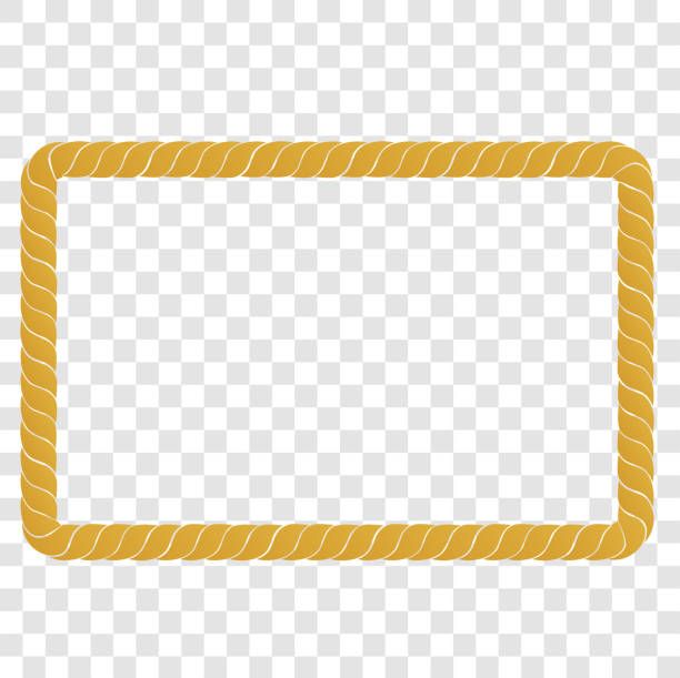 Vector Rectangle Frame from Golden rope for Your Element Design at transparent effect background Vector Vector Rectangle Frame from Golden rope for Your Element Design gong xi fa chai stock illustrations