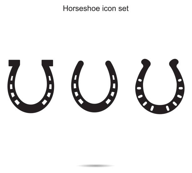 иконы подковы - horseshoe stock illustrations