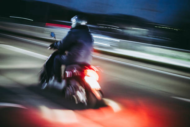 istock Bike and red ramp running on road 1363189097
