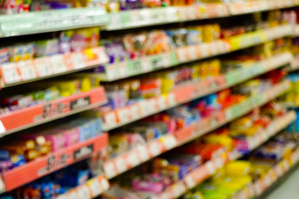 istock Blurry scene of supermarket interior image 1363193515