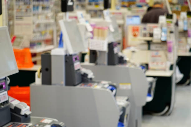 istock Blurry scene of supermarket interior image 1363193558