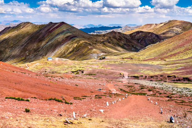 istock Hiking trail at Palccoyo Rainbow Mountains in Peru 1363195049
