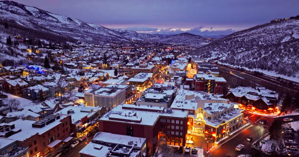 istock Snowy Sunset in Park City 1363201505