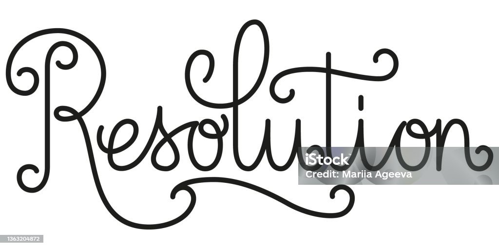 Resolution Sign No Background Resolution Hand Written Typography Black Script Text Lettering And ...