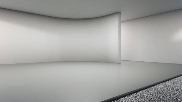 istock Abstract interior design 3D rendering of modern showroom. 1363205137