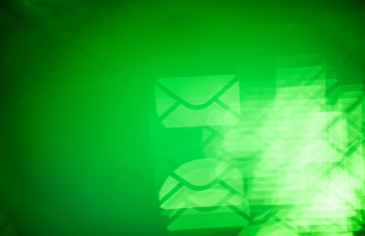 Defocused background with envelop symbol.