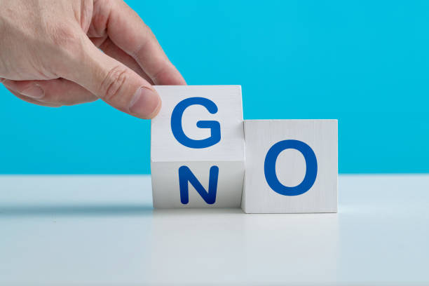 istock Change wooden block from NO to GO 1363206004