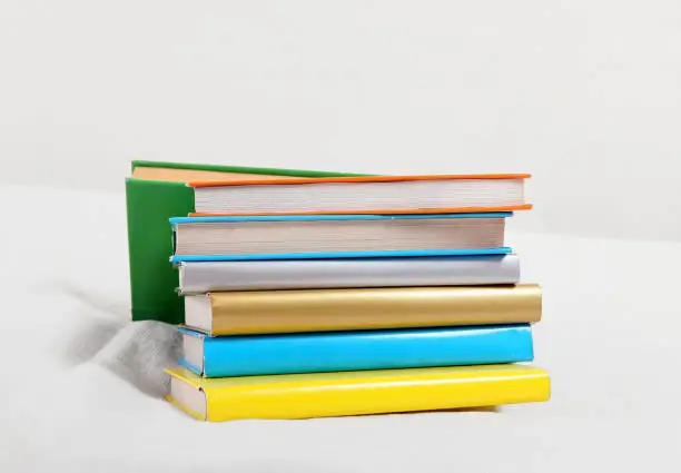 Pile of the Books on the White Background