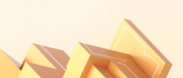 istock Creative idea futuristic triangle Geometric Shape Background for Business concept with Digital art on yellow. banner,copy space,digital, banner,website -3d Rendering 1363210763