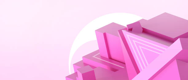 istock Creative idea futuristic Geometric Shape Background for success Arrows and Target Concept and Business concept on Pink. copy space, digital, banner, website -3d Rendering 1363210775