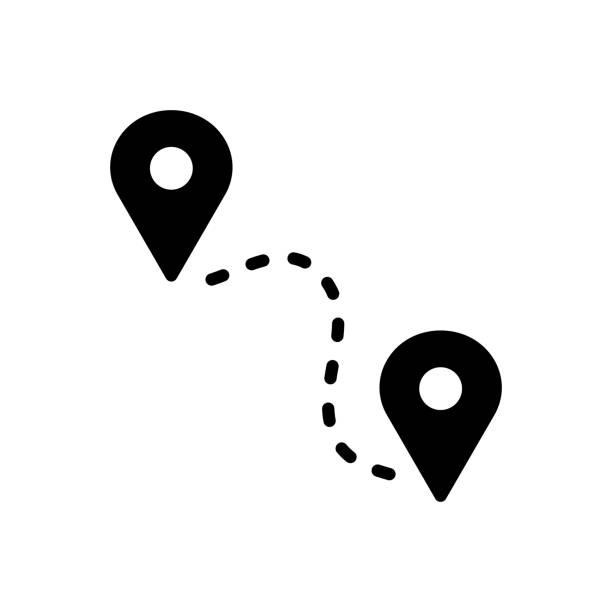 Mile location Icon for mile, location, tracking, pointer, route, aviation, map last mile stock illustrations