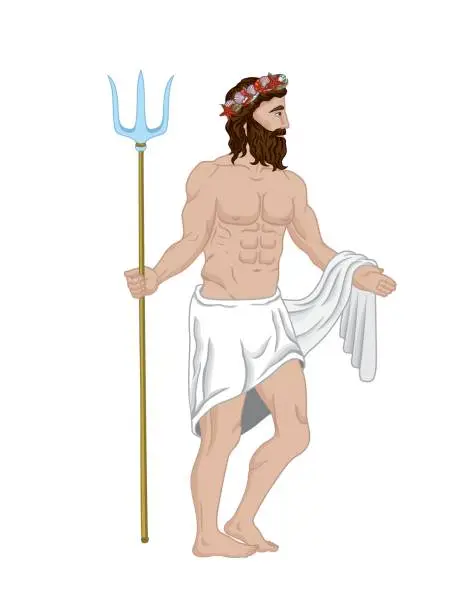 Vector illustration of Poseidon