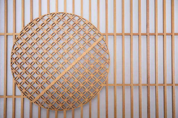 Traditional Japanese Kumiko wood art patterns