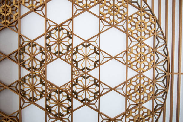 istock Traditional Japanese Kumiko wood art patterns 1363215373