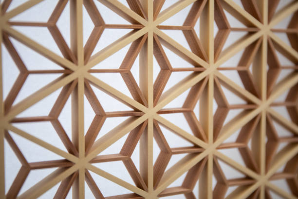 Traditional Japanese Kumiko wood art patterns