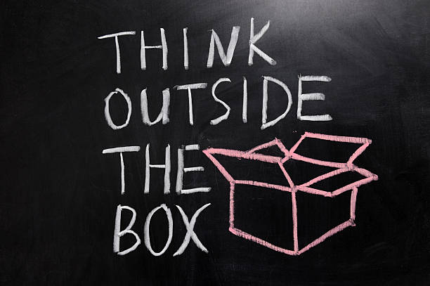 Think outside the box stock photo