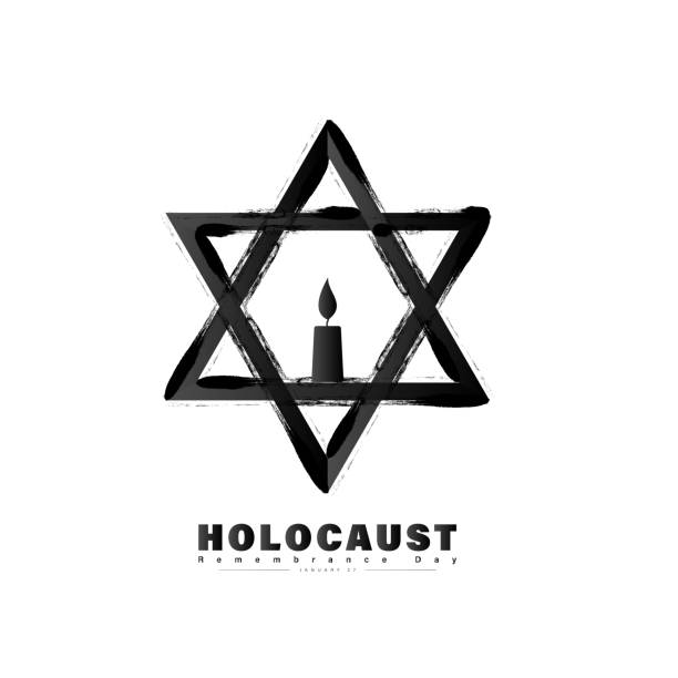 illustrazioni stock, clip art, cartoni animati e icone di tendenza di giornata per la commemorazione delle vittime dell'olocausto - auschwitz