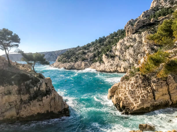 Calanques seascape and mountains, creeks of marseille, France