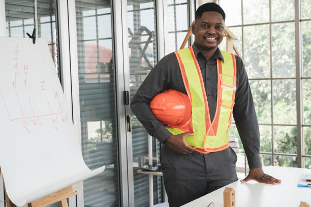 istock Portrait African businessman engineering in office 1363223863