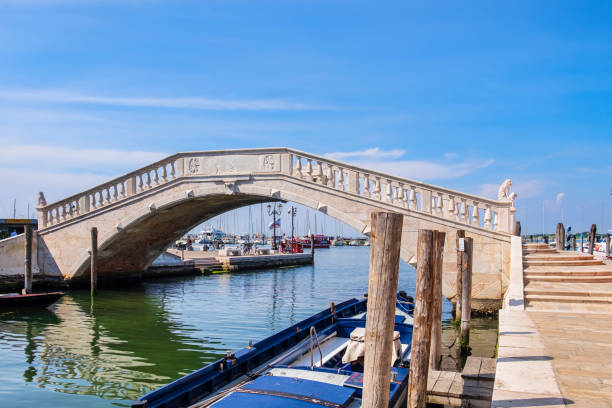 The Ponte di Vigo, built in 1680s, is the most beautiful and majestic bridge crossing the Canal Vena in Chioggia, a coastal town and comune of the Metropolitan City of Venice.
