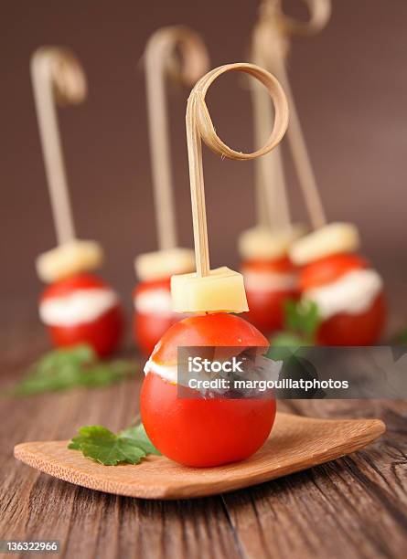 Cherry Tomato With Cheese Stock Photo - Download Image Now - Appetizer, Banquet, Buffet