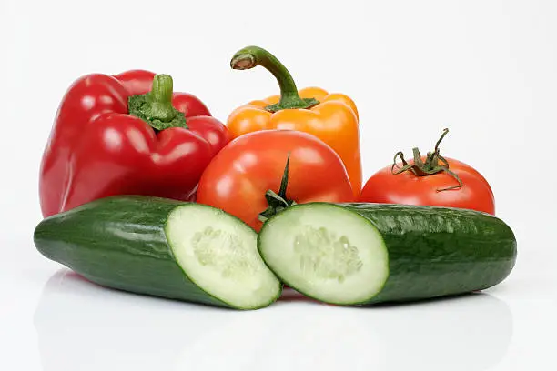 Photo of Cucumbers, tomatos and peppers