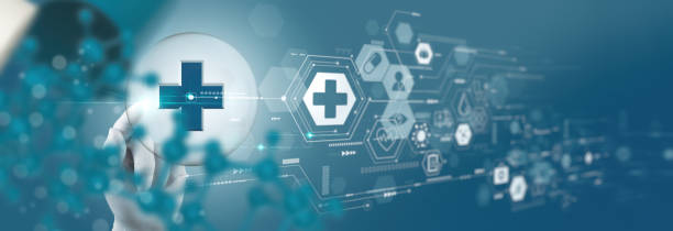 istock Medicine doctor hand using modern computer diagnose virtual electronic medical record of patient on interface.Digital healthcare and network on modern virtual screen,3d world medical technology and futuristic concept. 1363231043