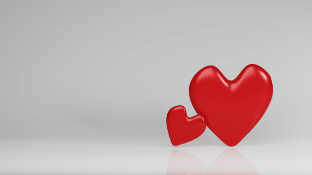 istock two romantic red hearts on a white background, valentine's day, web banner or template, 3d rendering 1363233547