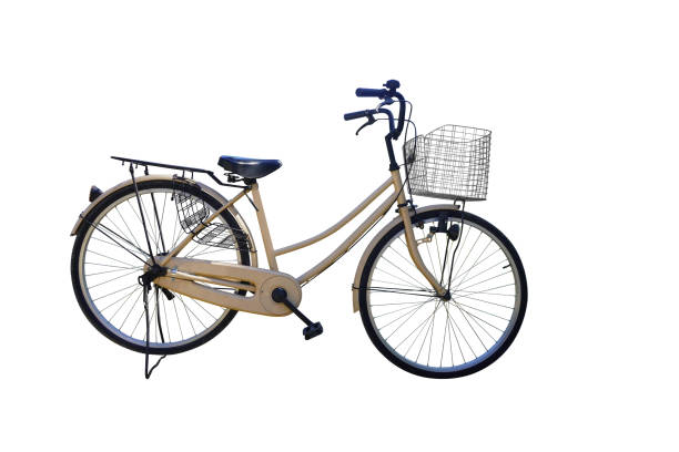 istock side view cream and black bicycle on white background, object, transportation, sport, livestyle, retro, vintage, copy space 1363235564