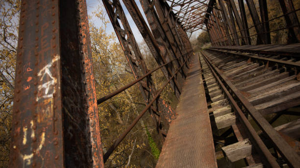 istock Iron bridge of an old disused railroad 1363238042
