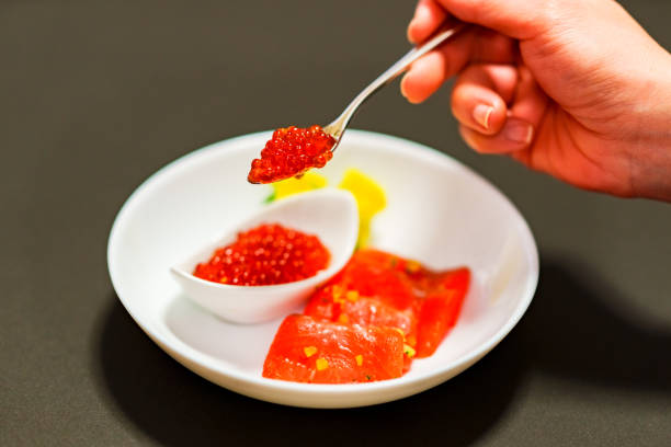 istock Salmon marinade and red caviar 1363240511
