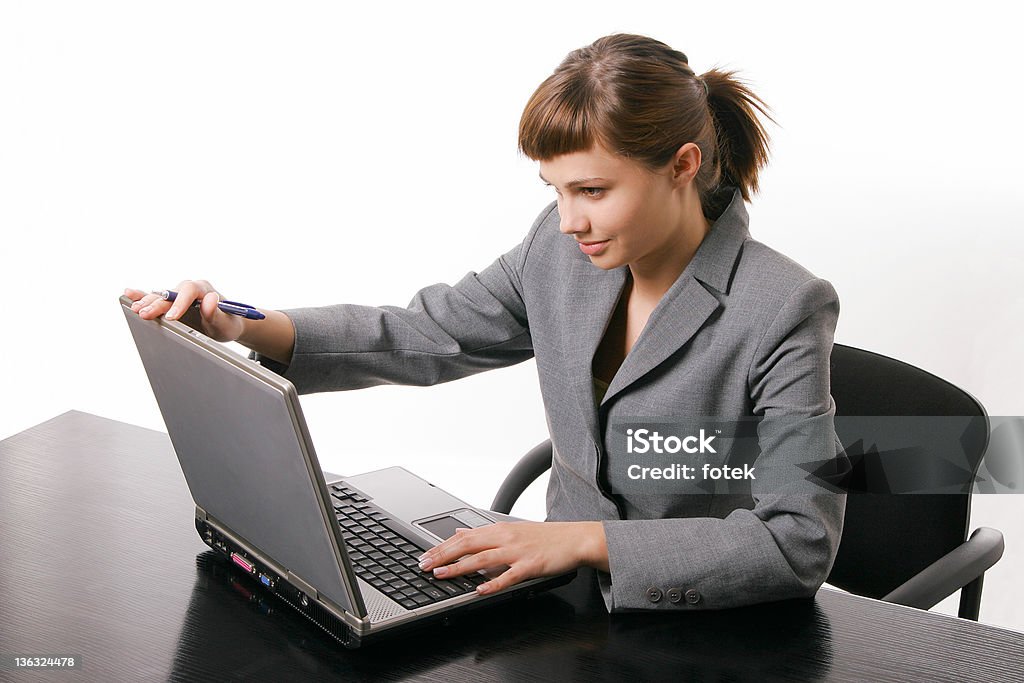 Mulher trabalhando com computador - Royalty-free 20-29 Anos Foto de stock