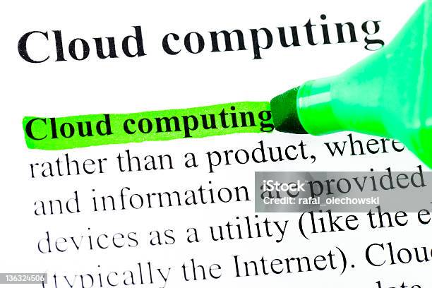 Definizione Di Cloud Computing In Verde - Fotografie stock e altre immagini di Bianco - Bianco, Carta, Cloud computing