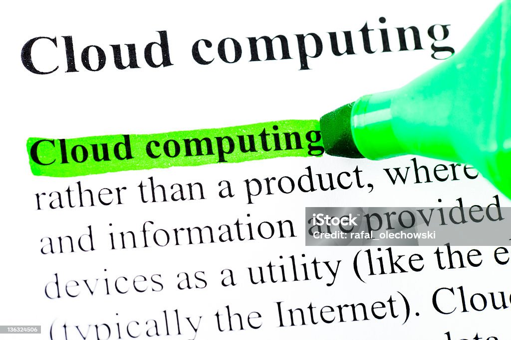 Computação em nuvem conceito em verde - Royalty-free Branco Foto de stock