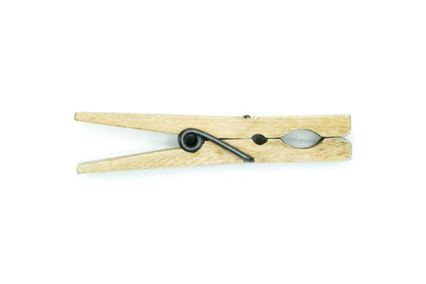 istock Wooden peg isolated on white background top view 1363247778