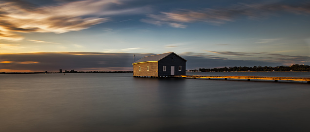 The Iconic Boat Shed in Perth at Sunrise