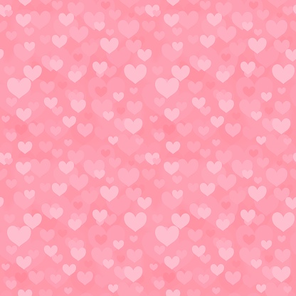 Pink Seamless hearts texture. Heart shape simple background. Vector hearts pattern.