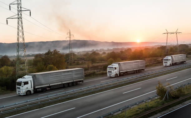 istock Trucks convoy on highway 1363253016