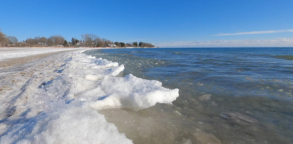 frozen ontario lake. Lake Ontario is one of the five Great Lakes of North America
