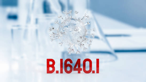 istock The clear virus and red text b.1640.1 on lab background  3d rendering 1363256316