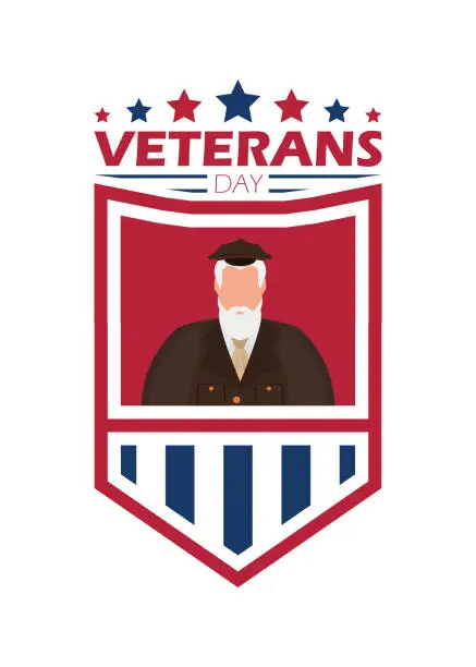 Vector illustration of Veteran day icon for your design. Cartoon style.