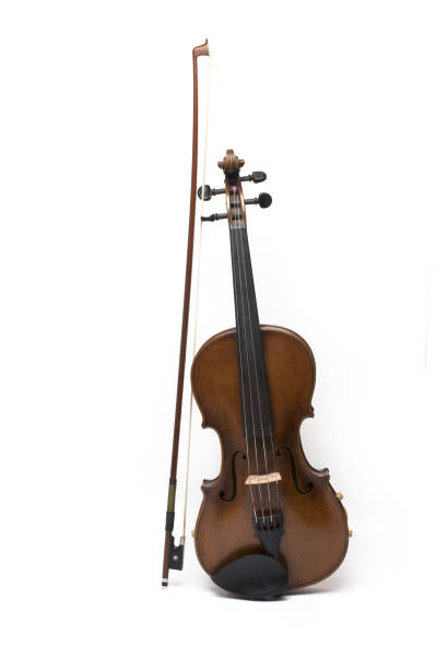 istock Wide shot whole violin bow white background 1363259545