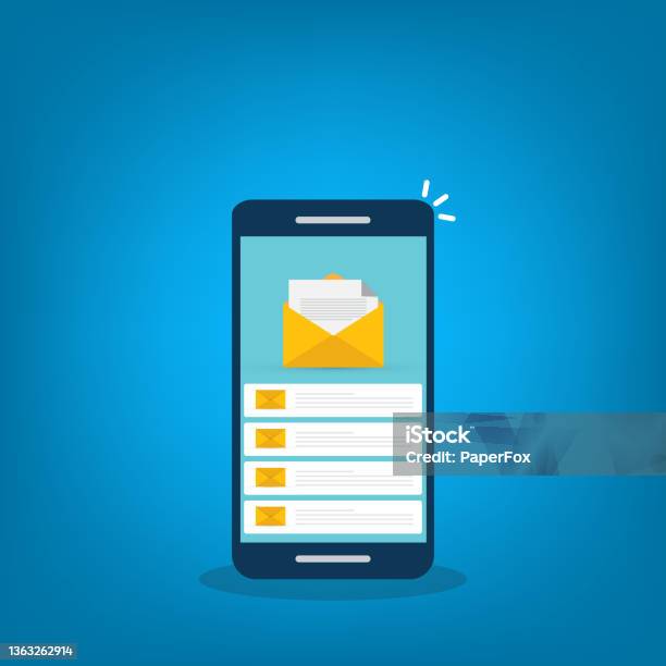 Mail Client Mobile Mobile Smart Phone With Mail App Mail Service Concept Stock ...