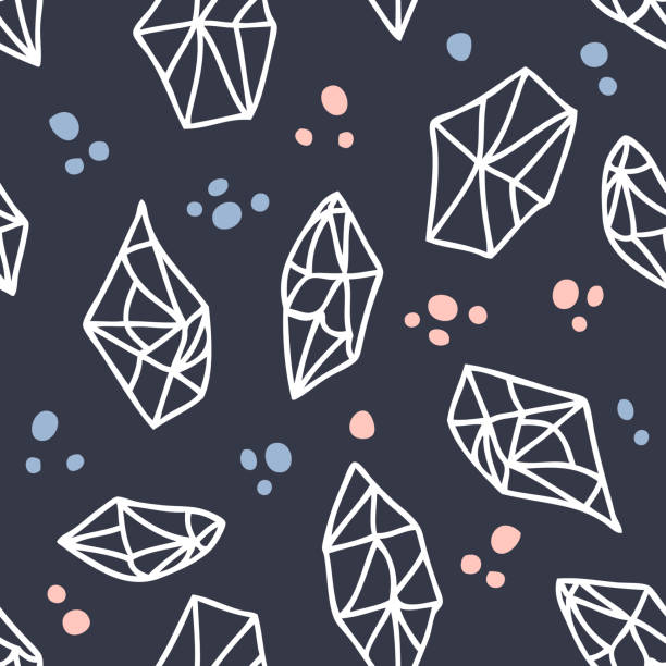 istock Dark crystal seamless pattern with colorful spots. Perfect for T-shirt, textile and prints. Hand drawn vector illustration for decor and design. 1363262936