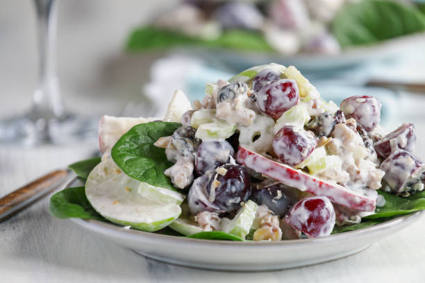 istock Plate of Apple Walnut and Spinach Waldorf Salad 1363267611