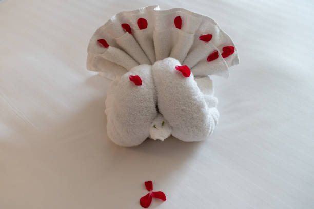 istock Towel art depicting a peacock 1363269188